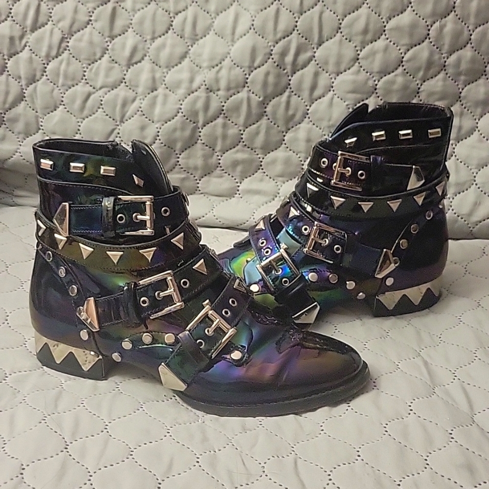 SOPHIA WEBSTER Oil Slick Studded Booties